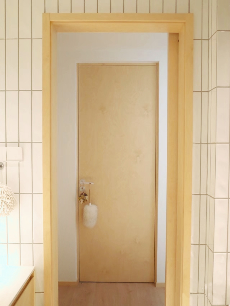 Plywood Bathroom Door